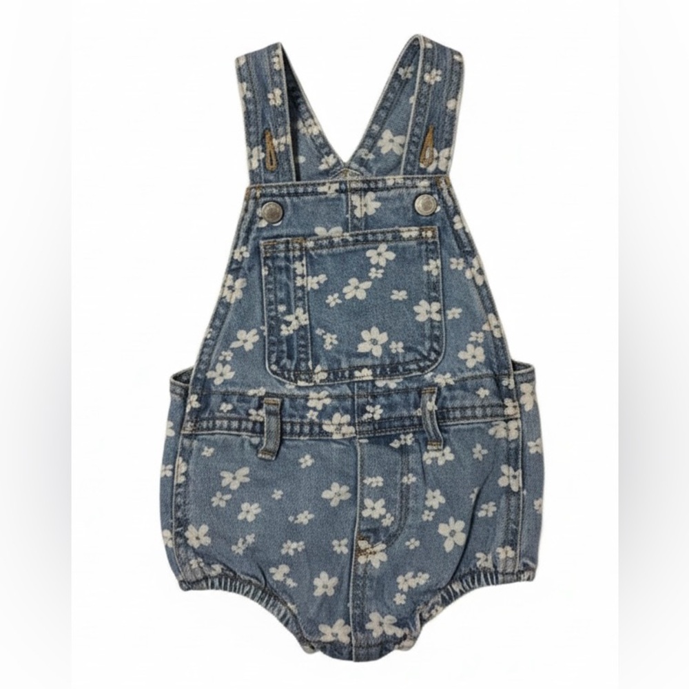 Old Navy Kids Denim Floral Overalls Size 18-24 Months